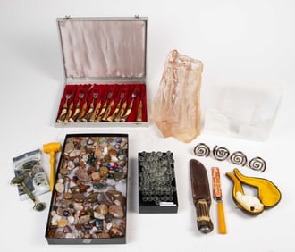 Lucite Sculptures, Polished Stones, Pipes, More.