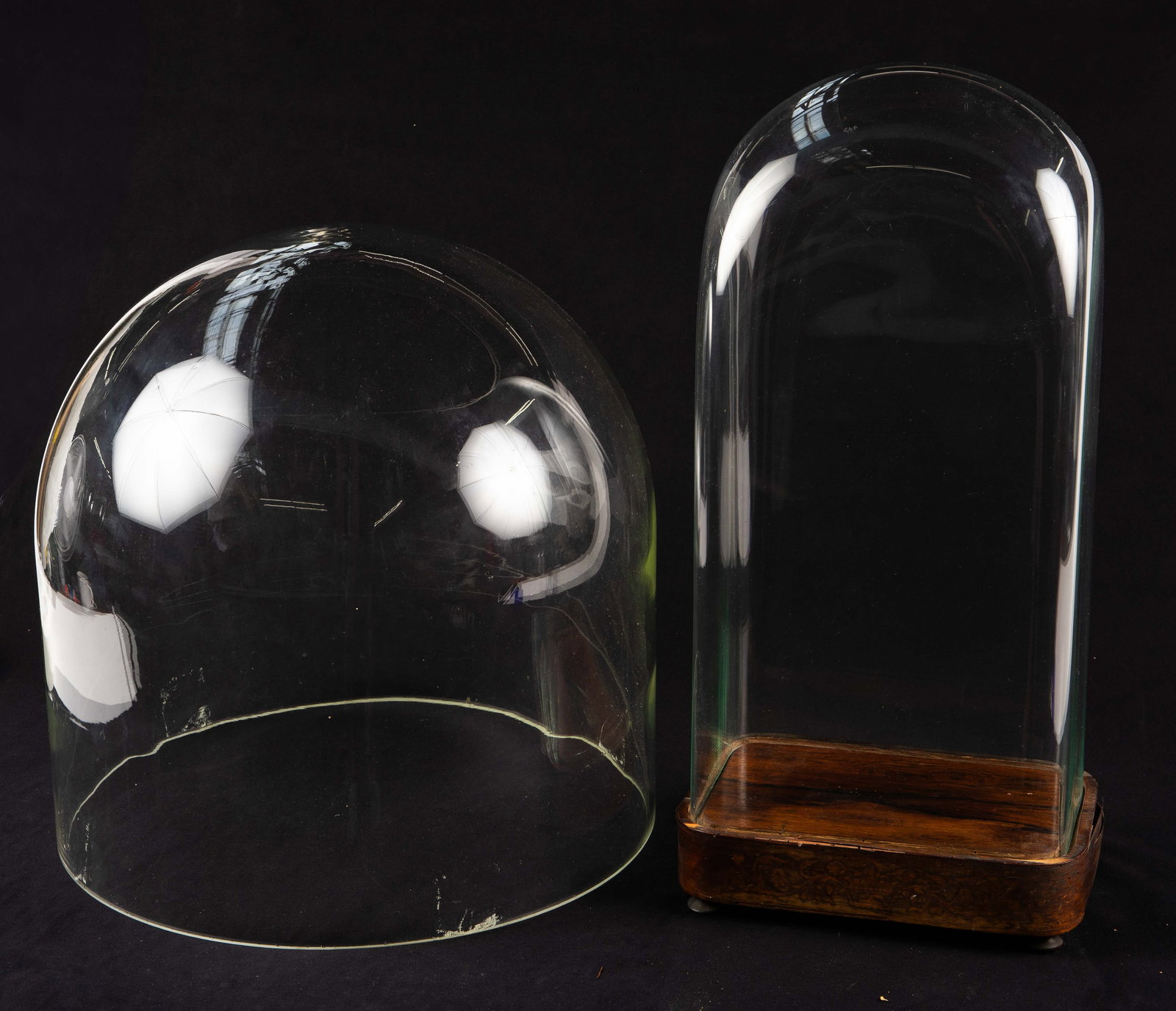 Lot: Large Antique Glass Dome and Dome Cover. (1 of 7)