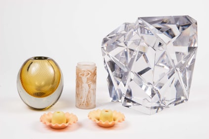 Glass: Kosta V. Lindstrand, Gunnel Nyman, R. Lalique.
