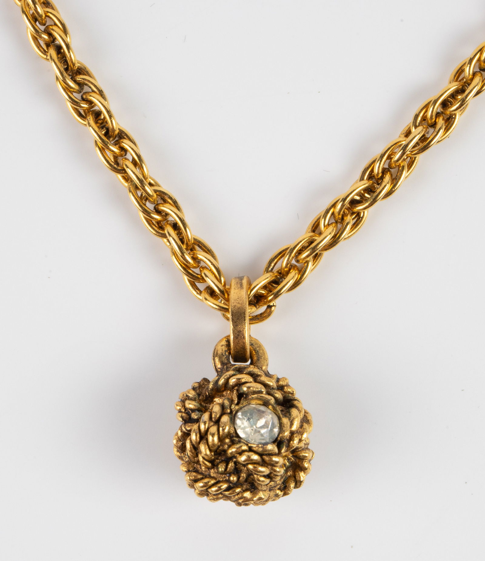 Chanel Rhinestone Knot Pendant Necklace. (1 of 5)