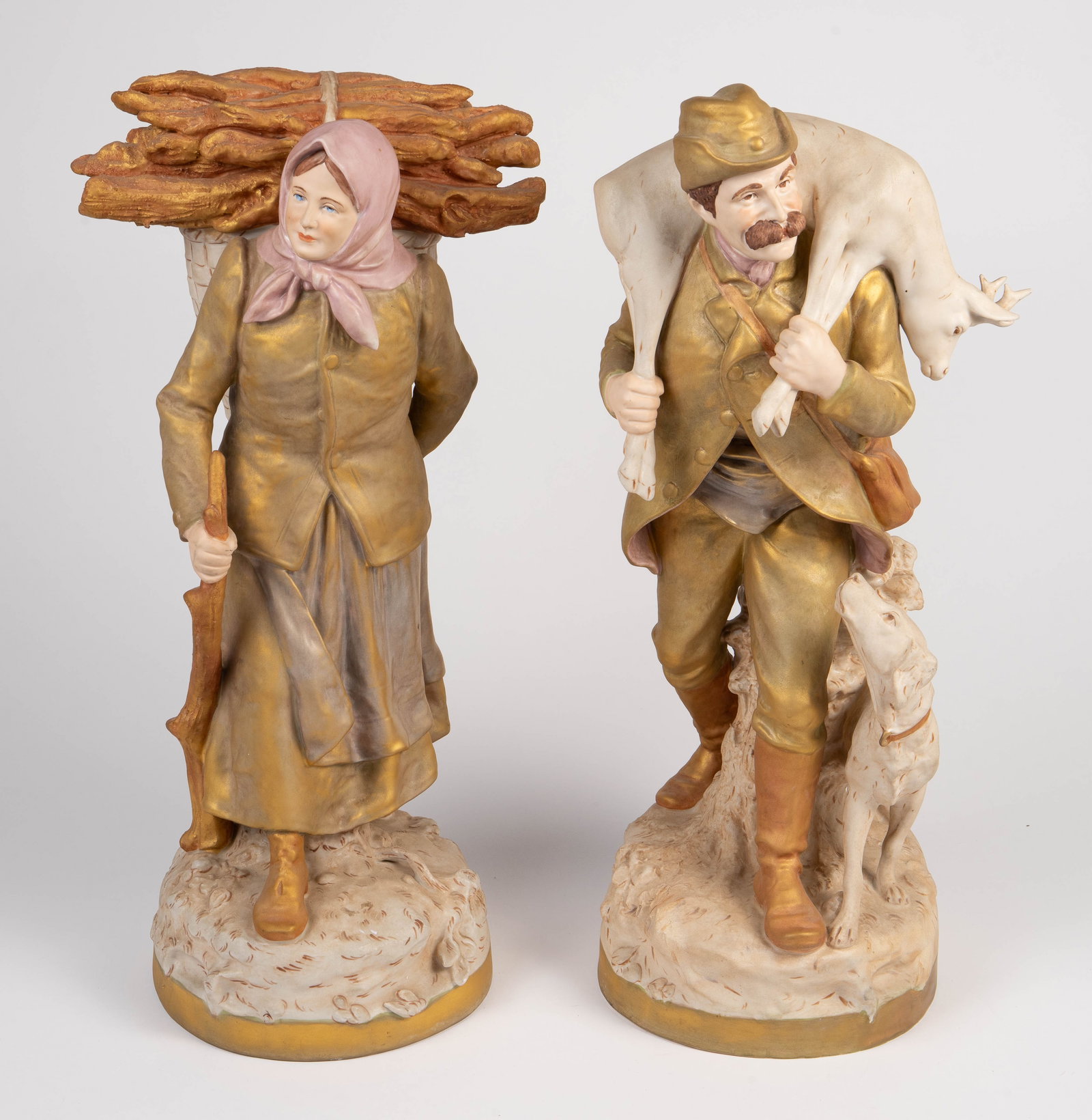 Royal Dux Pair of Large Ceramic Peasant Statues. (1 of 11)