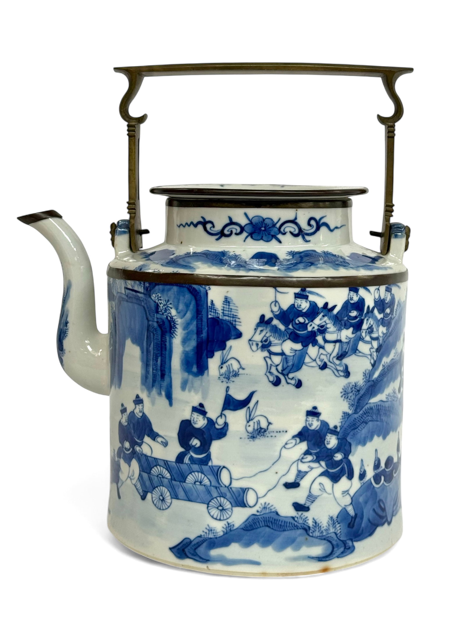Old Chinese Blue & White Porcelain Teapot. (1 of 6)