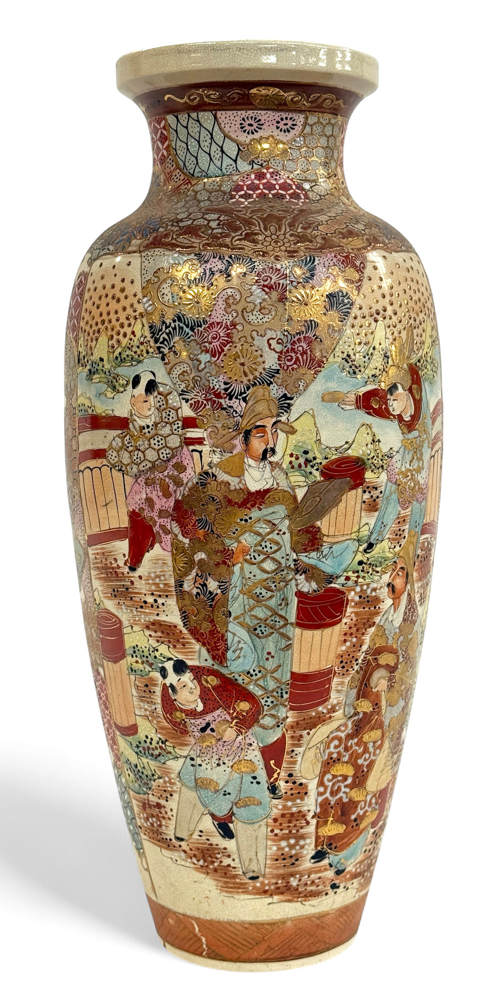 Large Japanese Satsuma Vase, Signed. (1 of 6)