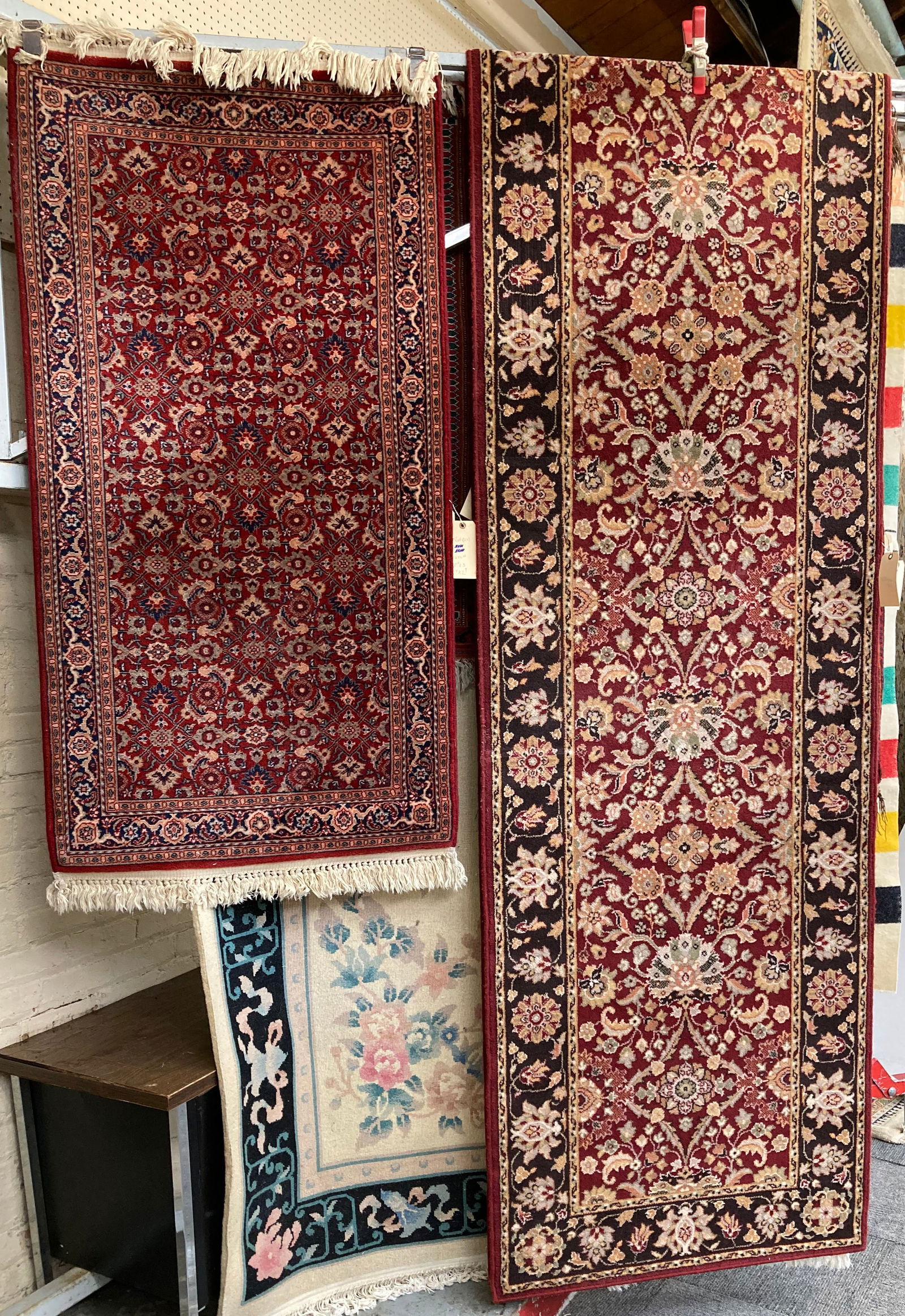 Lot of 2 Red Machine-Made Rugs - one is a Runner. (1 of 5)