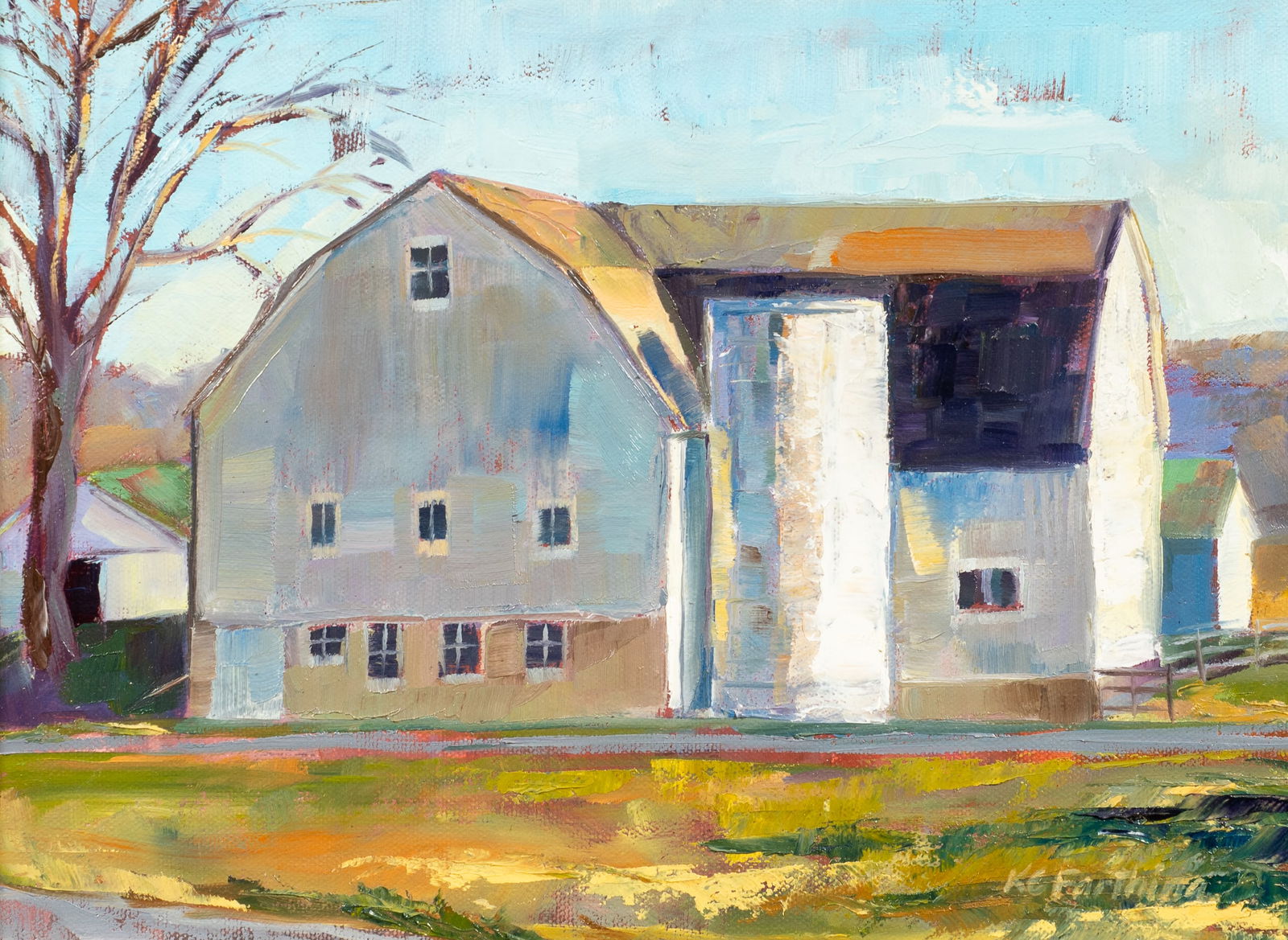 Impressionist Barn Scene, Ke Farthing. (1 of 5)