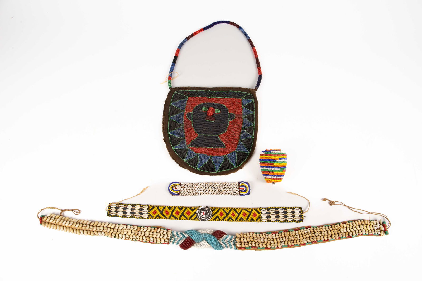 Lot of 5 African Beaded Articles- Belts, etc. (1 of 9)