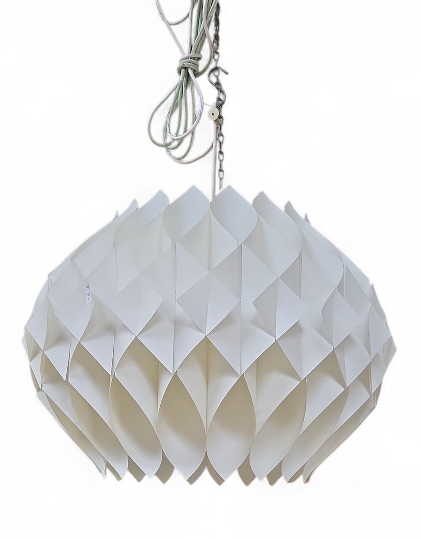 Lars Schioler? Butterfly Hanging Pendant Lamp: The light fixture looks to be in good overall condition, and looks like it has some age to it. The fixture measures 16" long and 20" in diameter. Third-party shipping or personal pickup is required. P