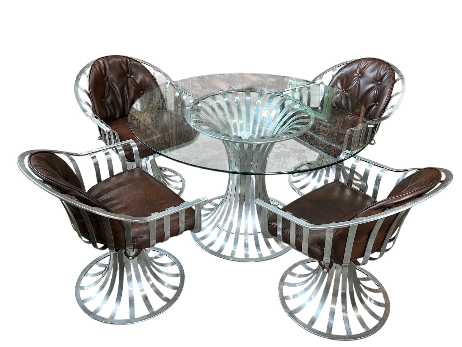 Herbert Saiger Russell Woodard Aluminum Patio Set. (1 of 7)