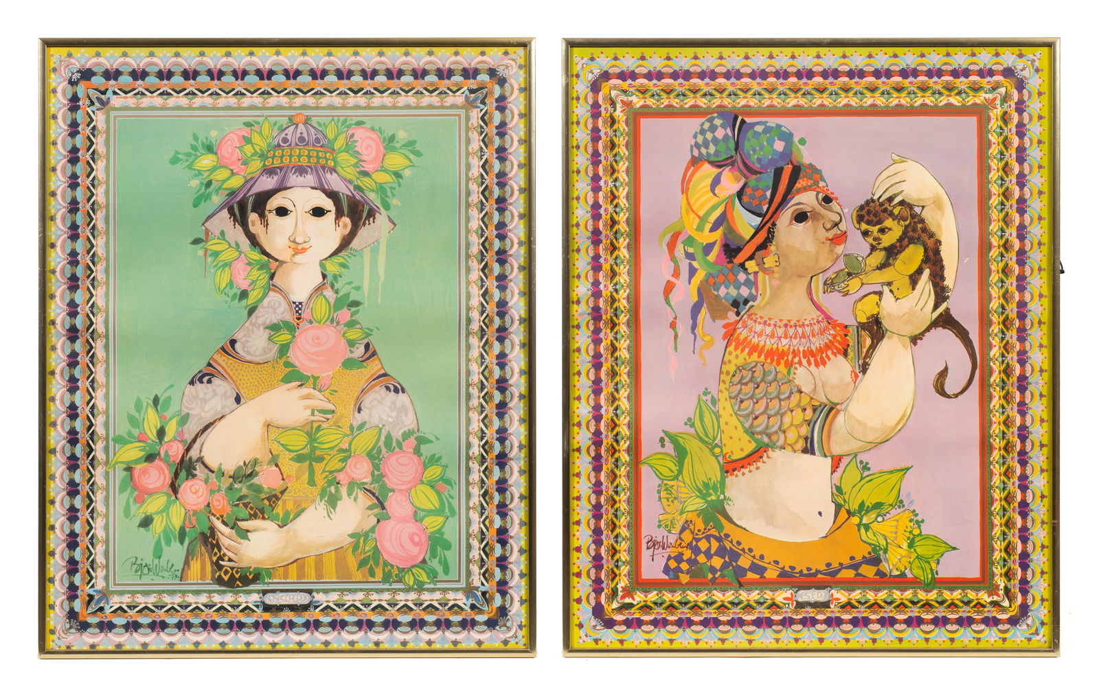 Lot of Two Bjorn Wiinblad Posters, North & South. (1 of 11)