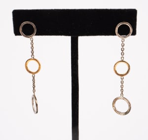 Tiffany & Co. Sterling & 18K Gold Dangle Earrings.