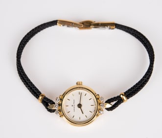 Hamilton 14K Gold & Diamond Ladies' Wristwatch.