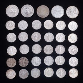Lot of Silver Quarters & Silver Dimes.