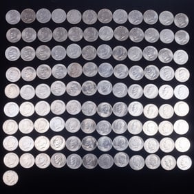 Lot of 109 Clad Eisenhower Dollars.