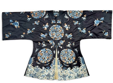 Late Qing Dynasty Chinese Silk Embroidery Coat.