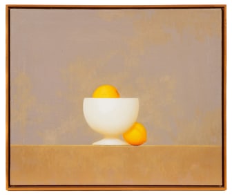 Minimalist Still Life of Fruit in a Bowl, Unsigned