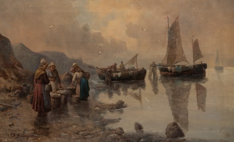 Fishermen's Return, Maritime, August Baumgartner.