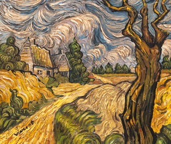 Antique Landscape Copy After Vincent van Gogh.
