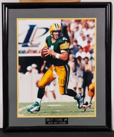 Signed Brett Favre Green Bay Packers Poster.