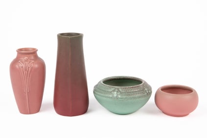 Lot of 4 Rookwood Pottery Small Vases.