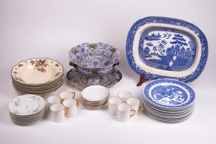 Assorted China - Blue Willow, Doulton Seriesware.