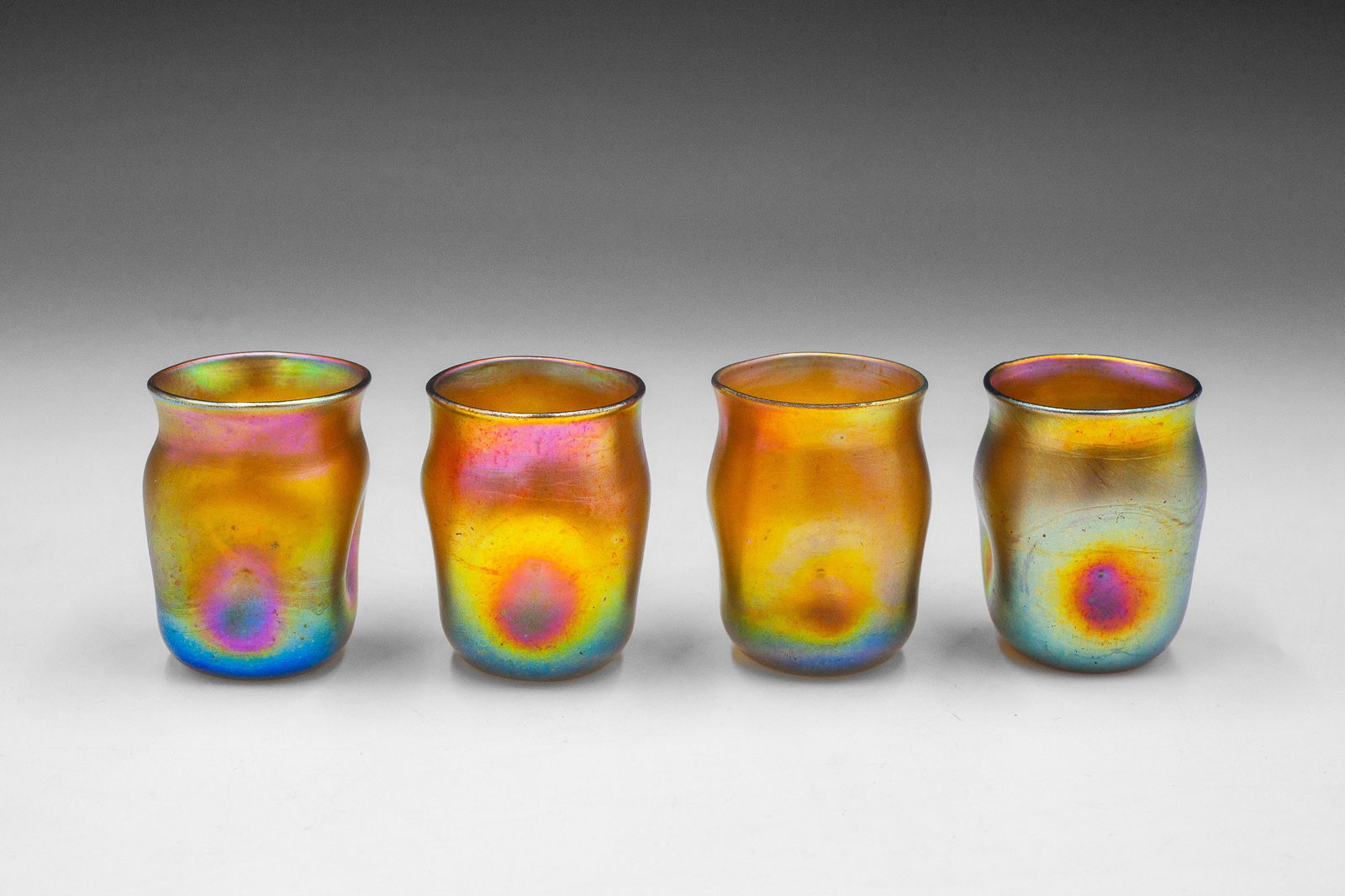 L.C.T. Tiffany Favrile Set of 4 Cordials. (1 of 9)