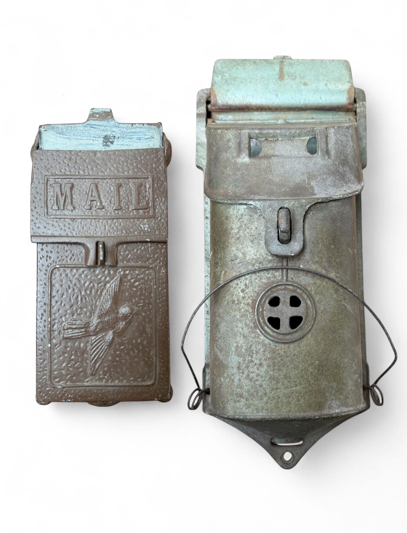 Lot: 2 Cast Metal Mailboxes - Griswold, Belvidere. (1 of 6)