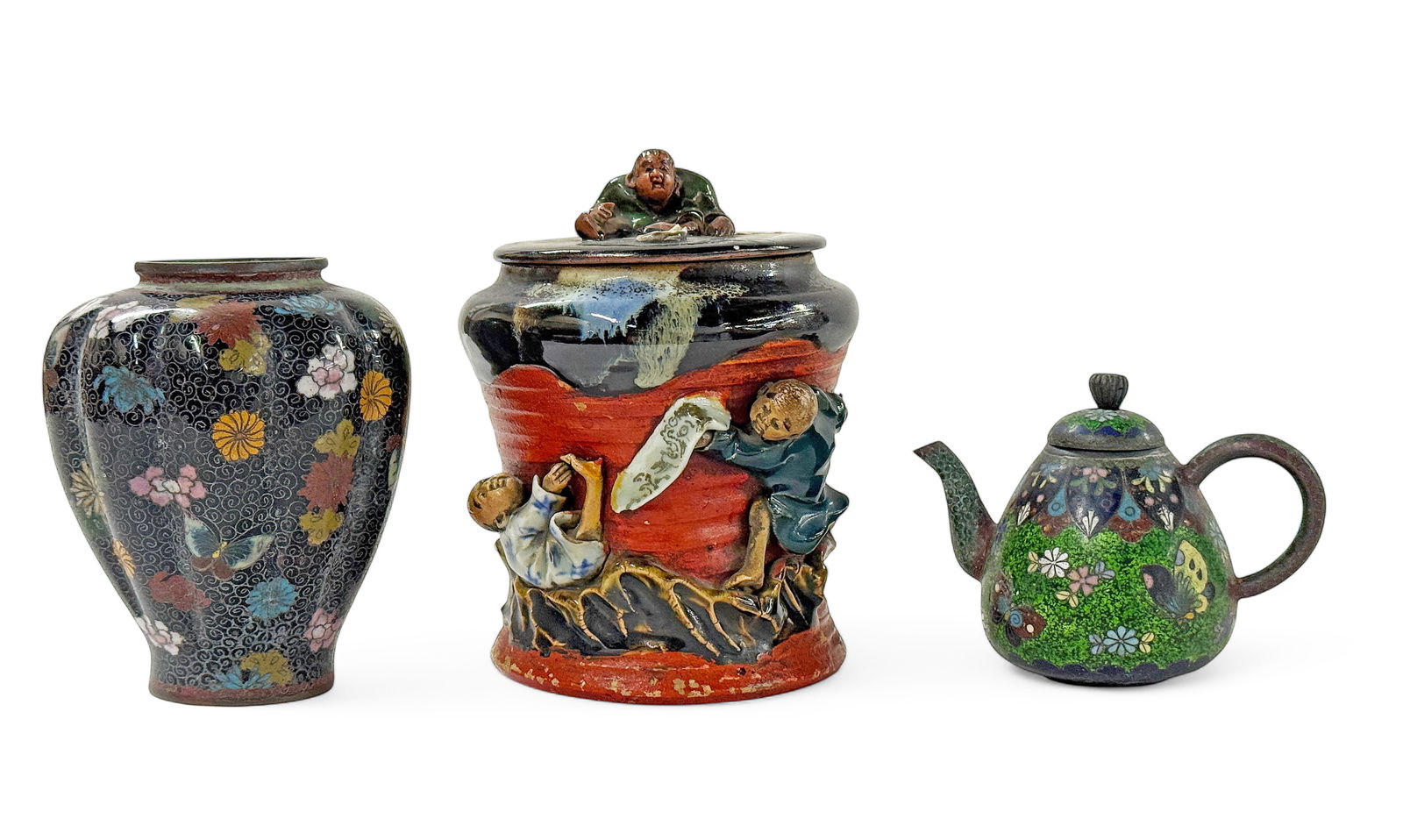 3 Japanese Articles - Cloisonne & Sumida Gawa. (1 of 10)