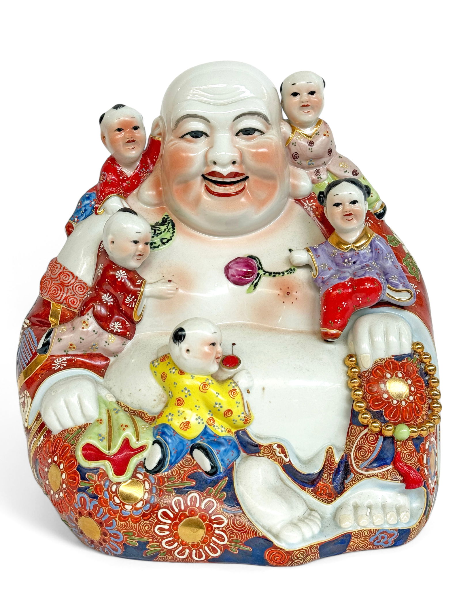 Large Chinese Porcelain Figure of Laughing Buddha. (1 of 5)