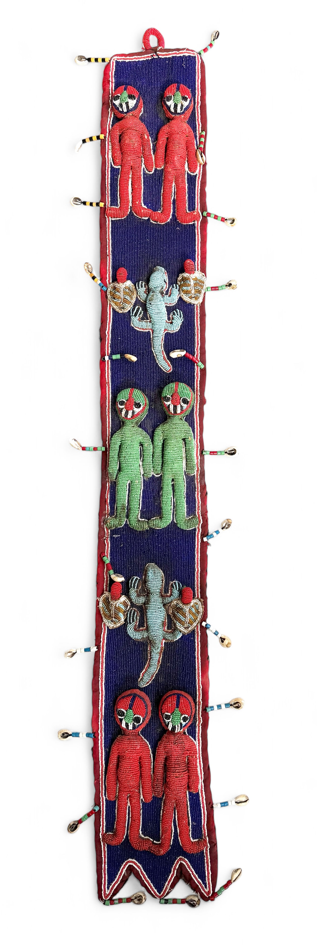 African Yoruba Tribal Beadwork Sash w/ Figures. (1 of 4)