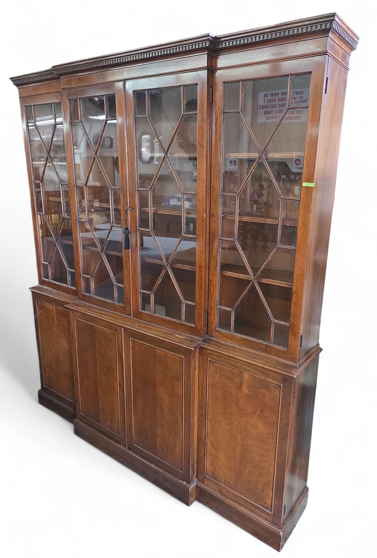 Walnut or Mahogany Breakfront. (1 of 3)