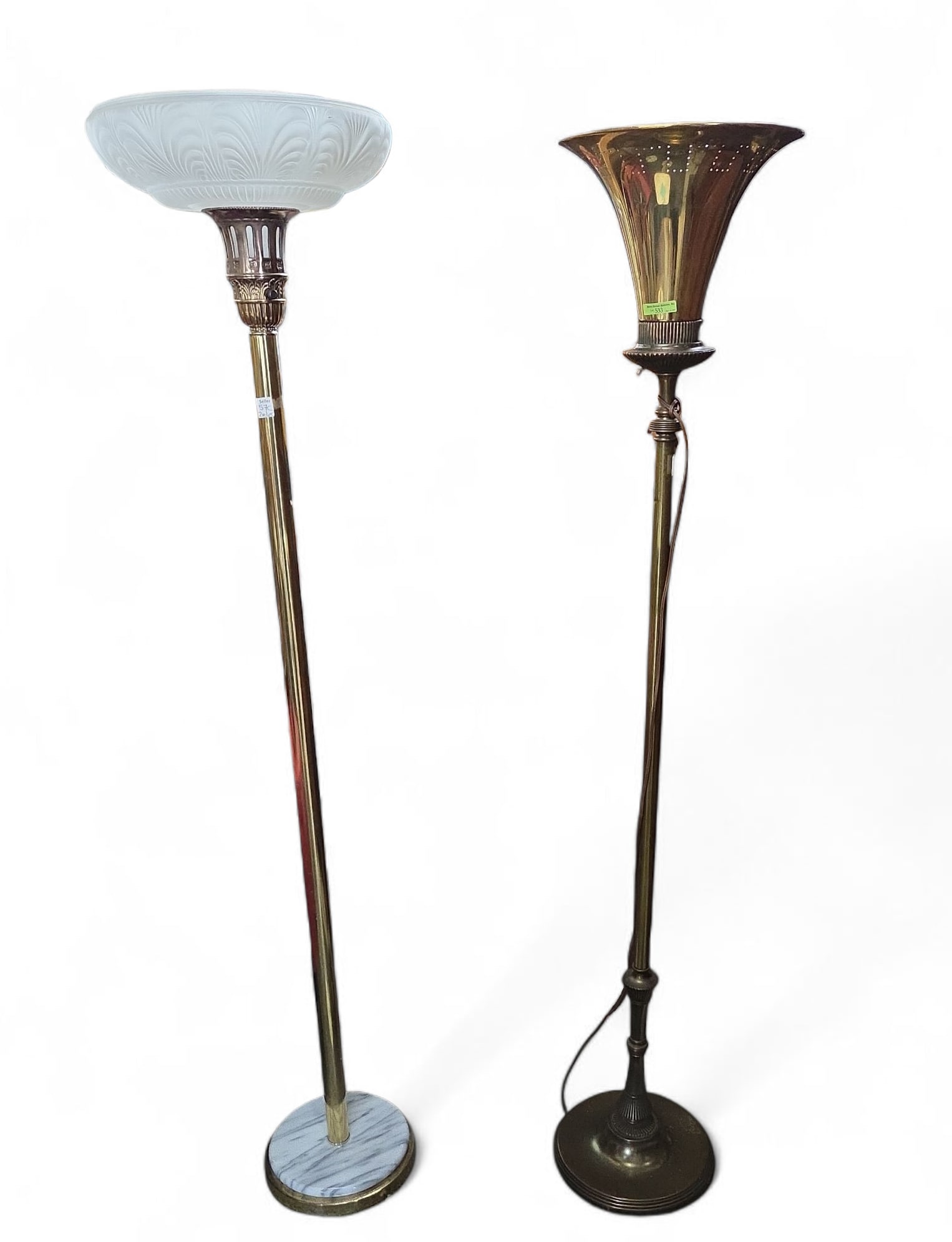 Lot of 2 Hollywood Regency Torchiere Floor Lamps. (1 of 3)
