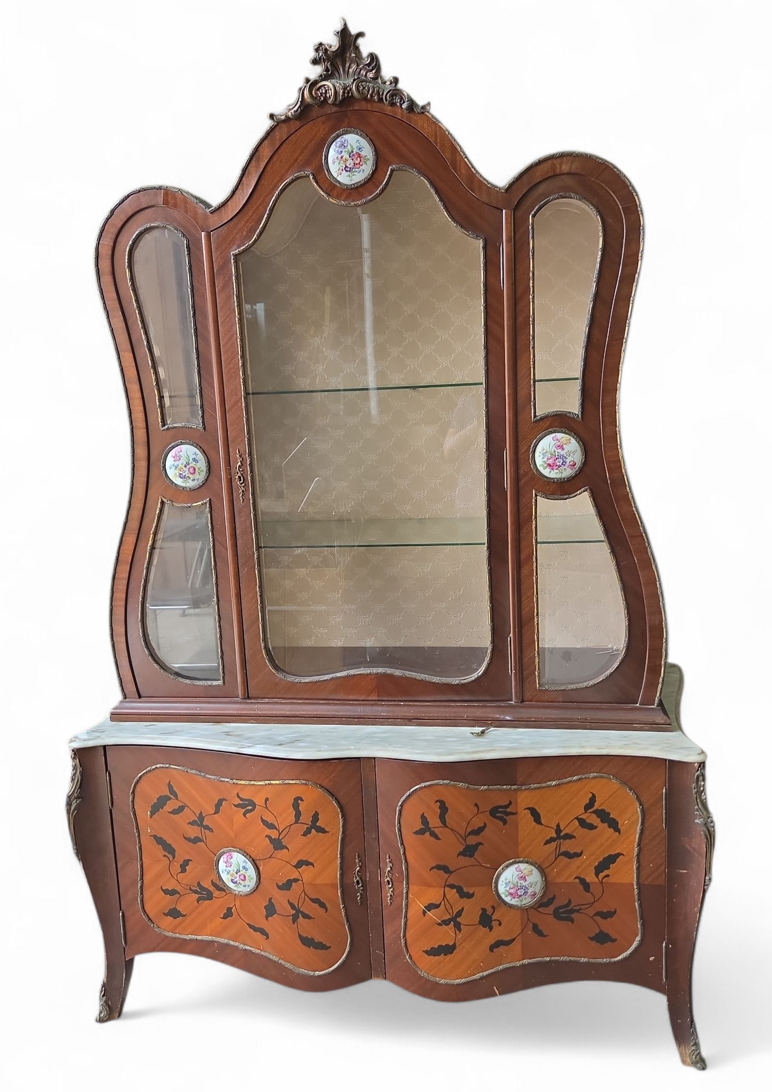 French Display Cabinet - Ormolu, Marble, Porcelain (1 of 4)