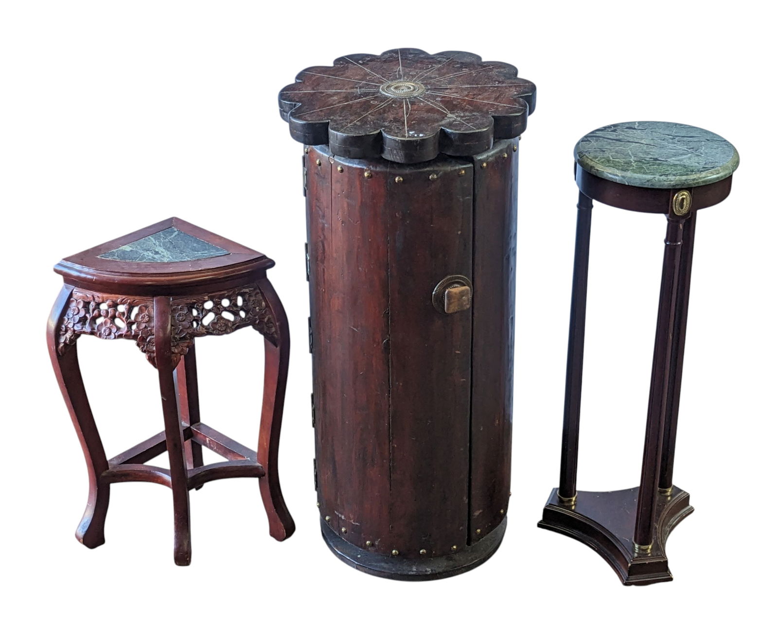 3 Pedestals / Stands Inc. Carved, Cabinet, Marble. (1 of 5)