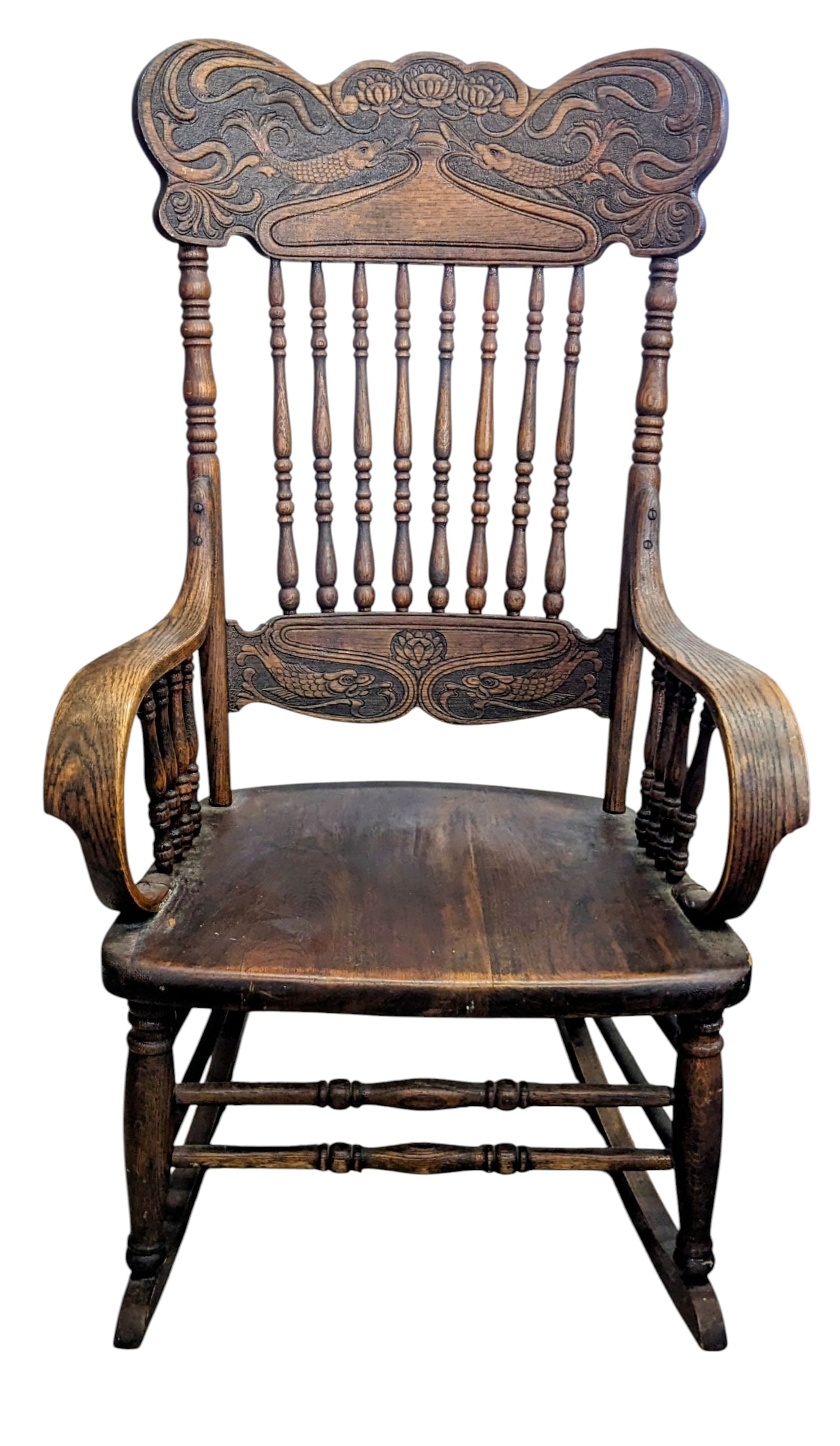 Antique Oak Rocking Chair. (1 of 5)