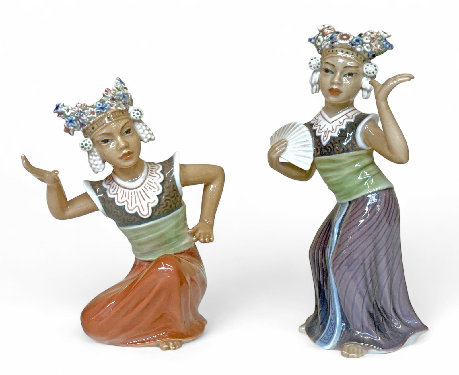 Dahl Jensen Copenhagen Pair of Thai Dancers. (1 of 2)