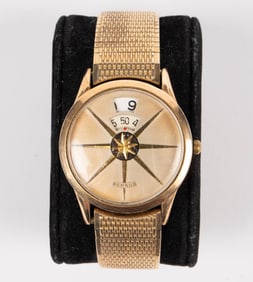 Benrus 'Jump Hour' Wristwatch, 10K RGP, 1950's.