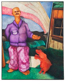 Large Psychedelic Figural Painting, Sgd. Hartzell.
