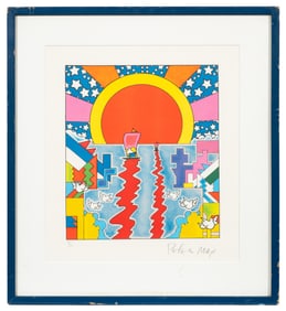 Peter Max Lithograph, "Sailing New Worlds".