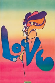 Framed Peter Max "Love" Poster.