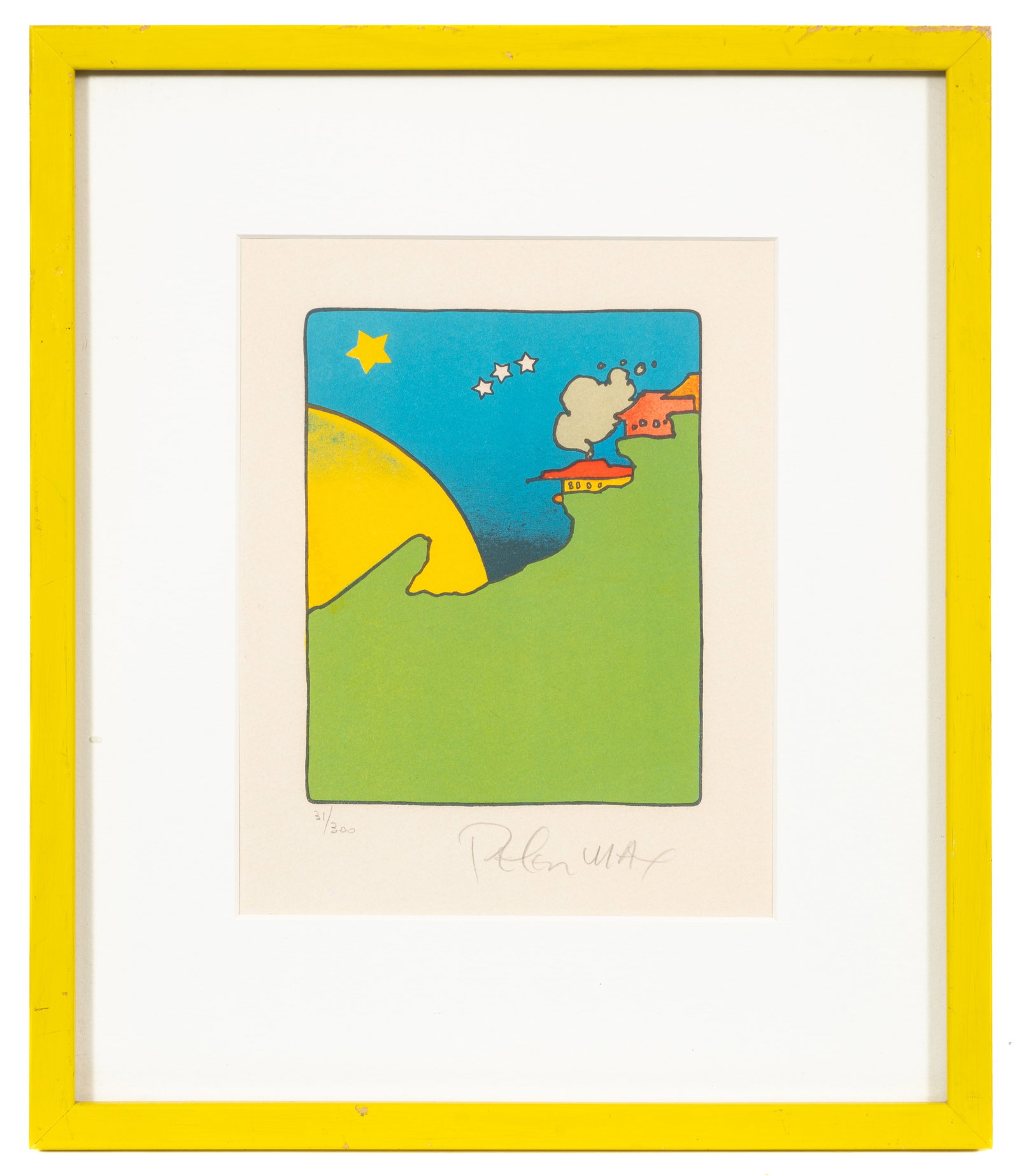 Peter Max Lithograph, "House in the Sun". (1 of 6)