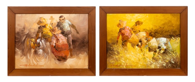 Cock Fighting & Farming Scenes, A. Buenaventura.