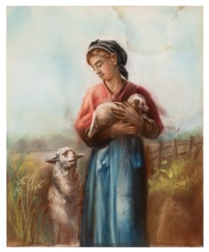 The Shepherdess, Pastel Copy After Bouguereau.
