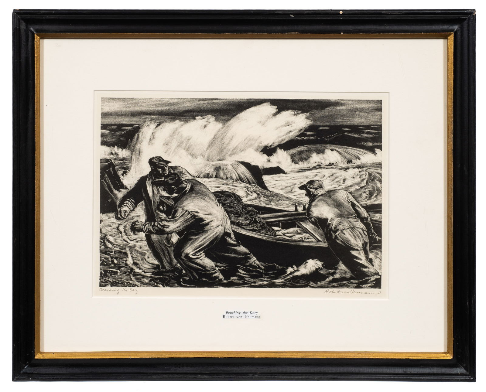 Beaching the Dory, Robert von Neumann Lithograph. (1 of 6)