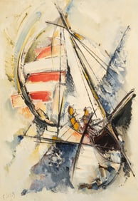 Grand Largue, Abstract Painting by Roger Lersy.