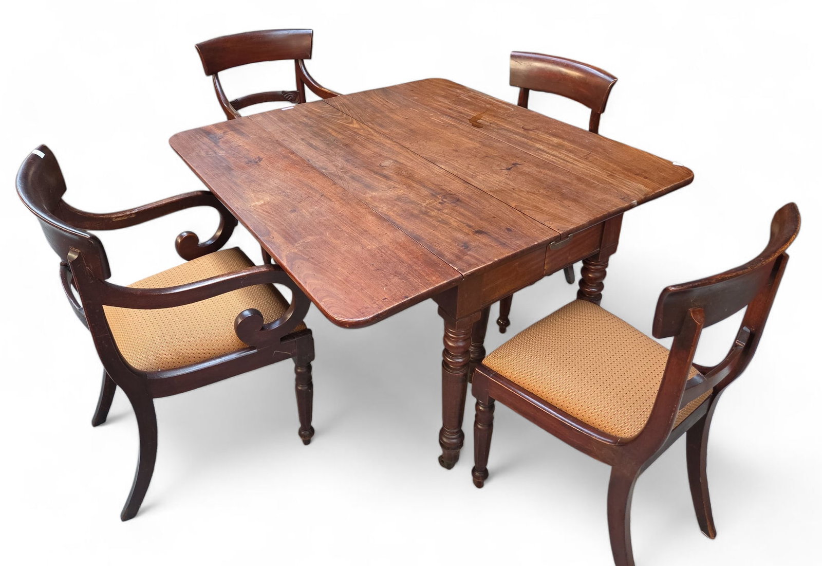 Antique Dropleaf Table with Four Chairs. (1 of 4)