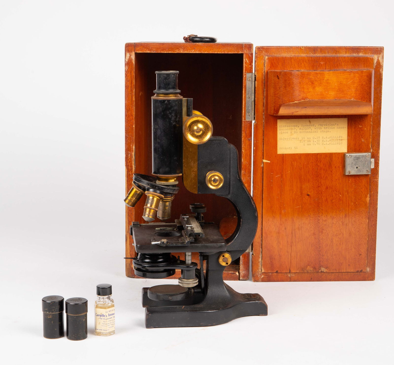 Spencer Cast Brass & Metal Microscope, Style 42107 (1 of 15)