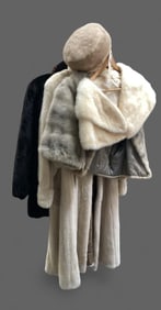 Lot of 5 Mink items - Coats, Bolero, and Hat.