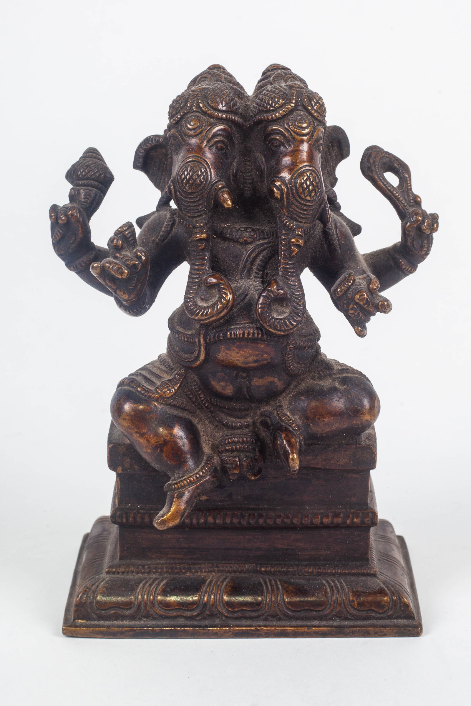 Hindu Bronze Two Headed Ganesha Sculpture. (1 of 5)