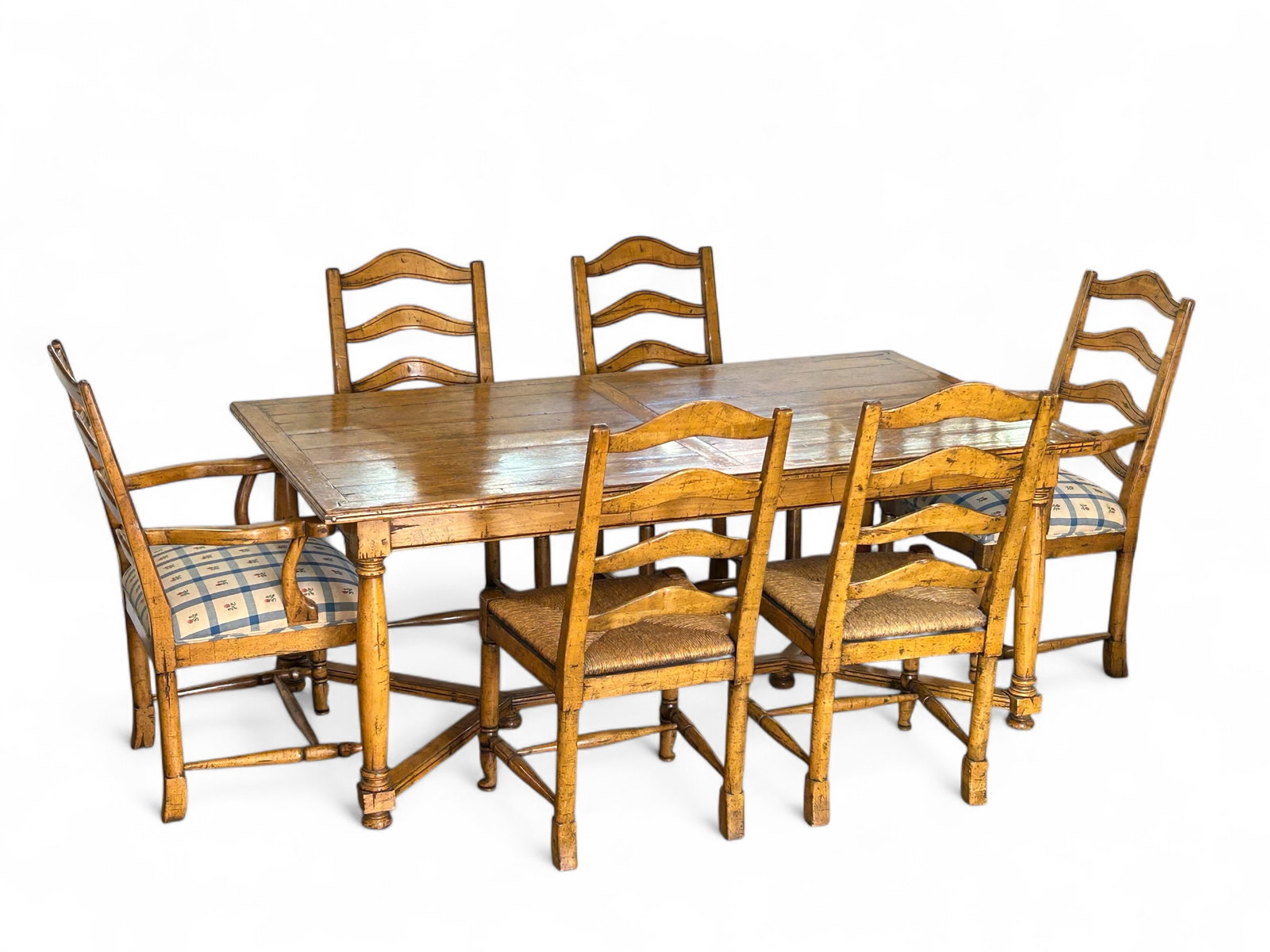 Guy Chaddock Pine Dining Table & Six Chairs. (1 of 11)