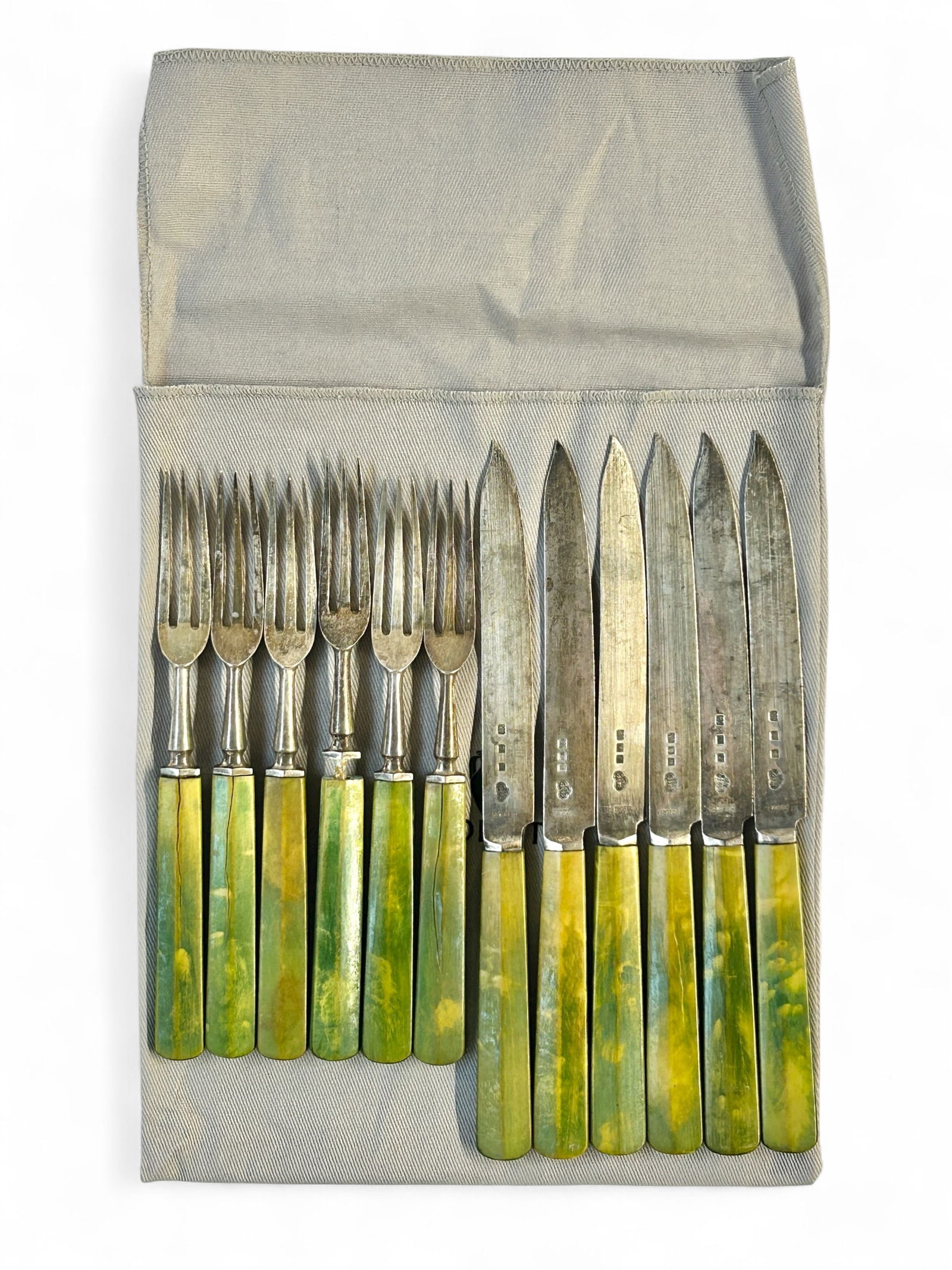 English Sterling Silver and Bakelite Silverware. (1 of 6)